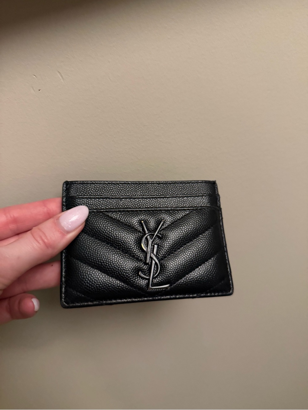 Black Saint Laurent Black Quilted Leather Card Holder